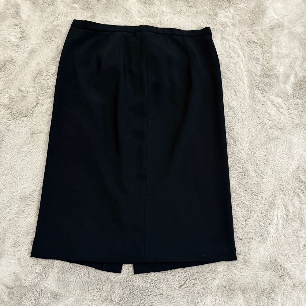 Pendleton Size 12 Black Pencil‎ Skirt 100% Virgin Wool Fully Lined Back Zip